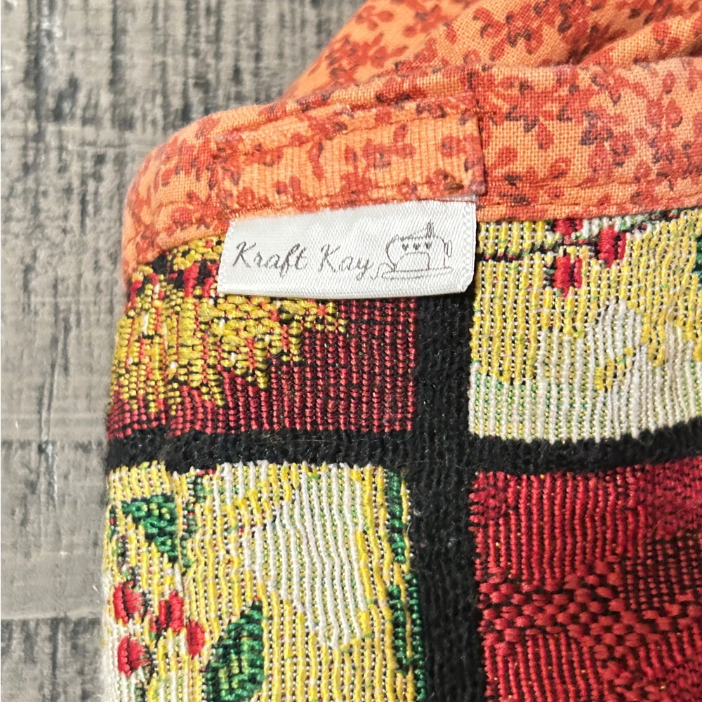 Sunflower Patterned Drawstring Pouch Bag - Red An… - image 2